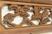 鶴と松を繊細に彫り描いて雅な面持ちある彫刻欄間 EZ2934ab 在庫(a:1 b:1)枚