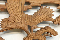 鶴と松を繊細に彫り描いて雅な面持ちある彫刻欄間 EZ2934ab 在庫(a:1 b:1)枚