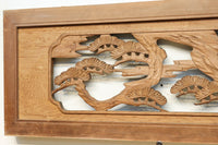 鶴と松を繊細に彫り描いて雅な面持ちある彫刻欄間 EZ2934ab 在庫(a:1 b:1)枚