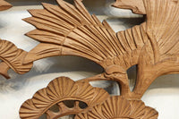 鶴と松を繊細に彫り描いて雅な面持ちある彫刻欄間 EZ2934ab 在庫(a:1 b:1)枚