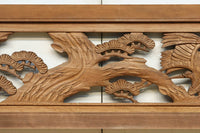 鶴と松を繊細に彫り描いて雅な面持ちある彫刻欄間 EZ2934ab 在庫(a:1 b:1)枚