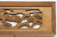 鶴と松を繊細に彫り描いて雅な面持ちある彫刻欄間 EZ2934ab 在庫(a:1 b:1)枚