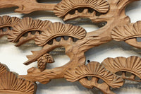 鶴と松を繊細に彫り描いて雅な面持ちある彫刻欄間 EZ2934ab 在庫(a:1 b:1)枚