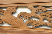 鶴と松を繊細に彫り描いて雅な面持ちある彫刻欄間 EZ2934ab 在庫(a:1 b:1)枚