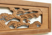 鶴と松を繊細に彫り描いて雅な面持ちある彫刻欄間 EZ2934ab 在庫(a:1 b:1)枚