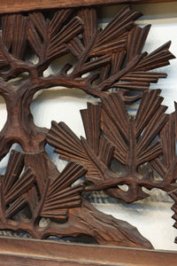 勇壮な鷹と松の絵柄が風格を感じさせる彫刻欄間 EZ2935ab 在庫(a:1 b:1)枚