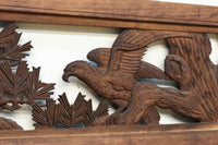 勇壮な鷹と松の絵柄が風格を感じさせる彫刻欄間 EZ2935ab 在庫(a:1 b:1)枚