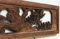 勇壮な鷹と松の絵柄が風格を感じさせる彫刻欄間 EZ2935ab 在庫(a:1 b:1)枚