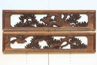 勇壮な鷹と松の絵柄が風格を感じさせる彫刻欄間 EZ2935ab 在庫(a:1 b:1)枚