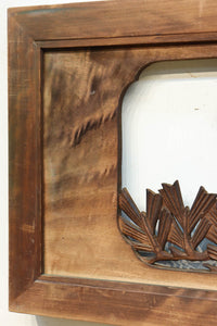 勇壮な鷹と松の絵柄が風格を感じさせる彫刻欄間 EZ2935ab 在庫(a:1 b:1)枚