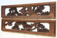 勇壮な鷹と松の絵柄が風格を感じさせる彫刻欄間 EZ2935ab 在庫(a:1 b:1)枚