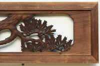 勇壮な鷹と松の絵柄が風格を感じさせる彫刻欄間 EZ2935ab 在庫(a:1 b:1)枚