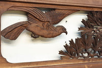 勇壮な鷹と松の絵柄が風格を感じさせる彫刻欄間 EZ2935ab 在庫(a:1 b:1)枚