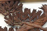 勇壮な鷹と松の絵柄が風格を感じさせる彫刻欄間 EZ2935ab 在庫(a:1 b:1)枚