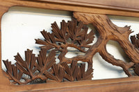 勇壮な鷹と松の絵柄が風格を感じさせる彫刻欄間 EZ2935ab 在庫(a:1 b:1)枚