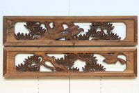 勇壮な鷹と松の絵柄が風格を感じさせる彫刻欄間 EZ2935ab 在庫(a:1 b:1)枚