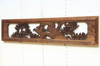 勇壮な鷹と松の絵柄が風格を感じさせる彫刻欄間 EZ2935ab 在庫(a:1 b:1)枚