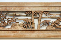 幅2510ミリ!! 縁起物の松竹梅を大らかに描いた長尺彫刻欄間 EZ2938