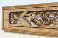 幅2510ミリ!! 縁起物の松竹梅を大らかに描いた長尺彫刻欄間 EZ2938