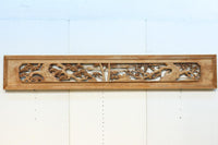 幅2510ミリ!! 縁起物の松竹梅を大らかに描いた長尺彫刻欄間 EZ2938