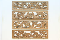 水辺周辺に菊の花が美しく咲く彫刻欄間素材 EZ3058abcd 在庫(a:1 b:1 c:1 d:1)枚