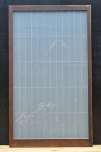 三保の松原の風景をシンプルな絵柄で描いたスリガラス入り書院 EZ3093 在庫1枚