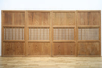 幅 938ミリ,933ミリ 時代の風合いに包まれた風情溢れる透かし板戸 F7976ab 在庫(a:1 b:0)枚