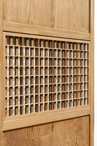 幅 938ミリ,933ミリ 時代の風合いに包まれた風情溢れる透かし板戸 F7976ab 在庫(a:1 b:0)枚