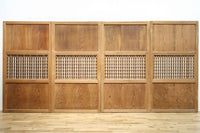 幅 938ミリ,933ミリ 時代の風合いに包まれた風情溢れる透かし板戸 F7976ab 在庫(a:1 b:0)枚