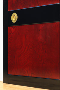 幅911ミリ 漆の色彩に極上の欅杢目模様が見栄えのする金沢板戸 F8125a 在庫1枚