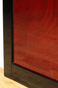 幅911ミリ 漆の色彩に極上の欅杢目模様が見栄えのする金沢板戸 F8125a 在庫1枚