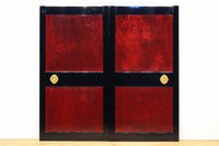 幅911ミリ 漆の色彩に極上の欅杢目模様が見栄えのする金沢板戸 F8125a 在庫1枚