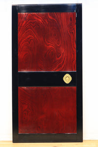 幅895ミリ 激しくうねる極上欅杢目と漆の雅さが見事な金沢板戸 F8125b 在庫2枚