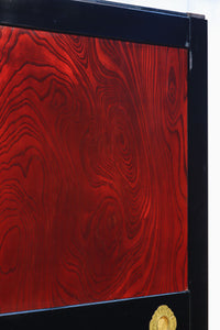 幅895ミリ 激しくうねる極上欅杢目と漆の雅さが見事な金沢板戸 F8125b 在庫2枚