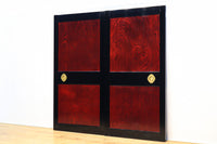 幅895ミリ 激しくうねる極上欅杢目と漆の雅さが見事な金沢板戸 F8125b 在庫2枚