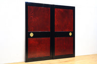 幅895ミリ 激しくうねる極上欅杢目と漆の雅さが見事な金沢板戸 F8125b 在庫2枚