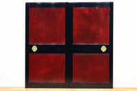 幅895ミリ 激しくうねる極上欅杢目と漆の雅さが見事な金沢板戸 F8125b 在庫2枚