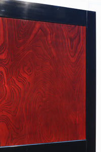 幅895ミリ 激しくうねる極上欅杢目と漆の雅さが見事な金沢板戸 F8125b 在庫2枚