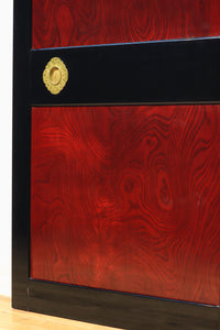 幅895ミリ 激しくうねる極上欅杢目と漆の雅さが見事な金沢板戸 F8125b 在庫2枚