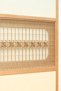 幅1123ミリ 幅広!! モダンな襖づくりのガラス入り襖戸セット F8132b 2枚一組