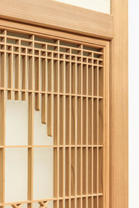 幅1123ミリ 幅広!! モダンな襖づくりのガラス入り襖戸セット F8132b 2枚一組