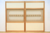 幅1123ミリ 幅広!! モダンな襖づくりのガラス入り襖戸セット F8132b 2枚一組