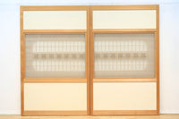 幅1123ミリ 幅広!! モダンな襖づくりのガラス入り襖戸セット F8132b 2枚一組