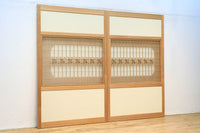 幅1123ミリ 幅広!! モダンな襖づくりのガラス入り襖戸セット F8132b 2枚一組