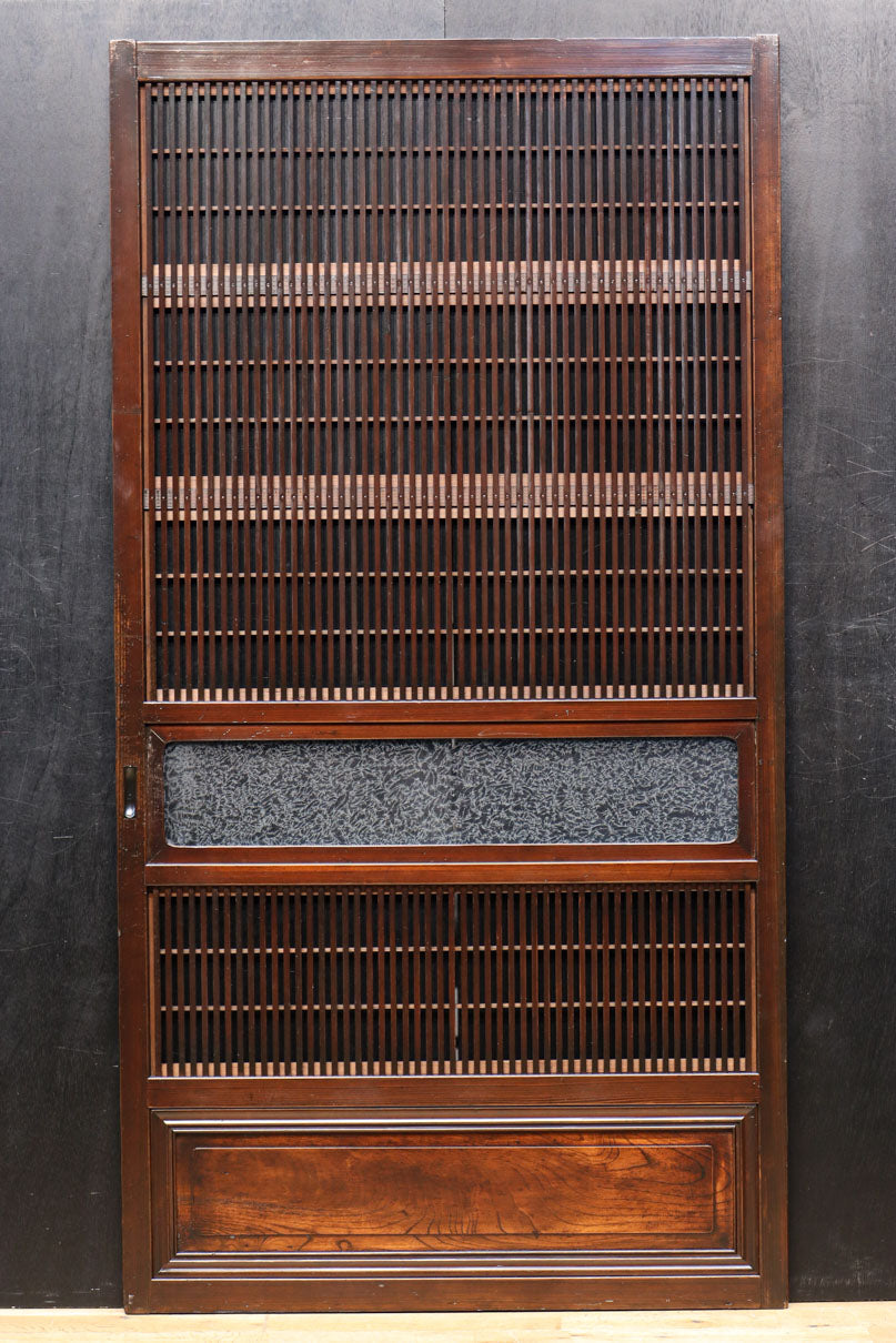 幅922ミリ 上質な欅杢目が美しい大阪格子戸 F8243 在庫1枚 – 古福庵