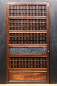 幅922ミリ 上質な欅杢目が美しい大阪格子戸 F8243 在庫1枚