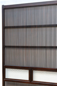 幅900ミリ 腰板の低い変わりデザインの大阪格子戸 F8391 在庫1枚