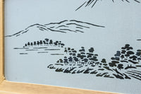 幅900ミリ 富士山の風景柄ガラスで風情ある大阪格子戸 F8407 在庫2枚