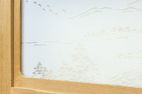 幅900ミリ 富士山の風景柄ガラスで風情ある大阪格子戸 F8407 在庫2枚