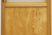 幅912ミリ 縦格子と組子が上品なガラス入り透かし板戸 F8413 在庫2枚